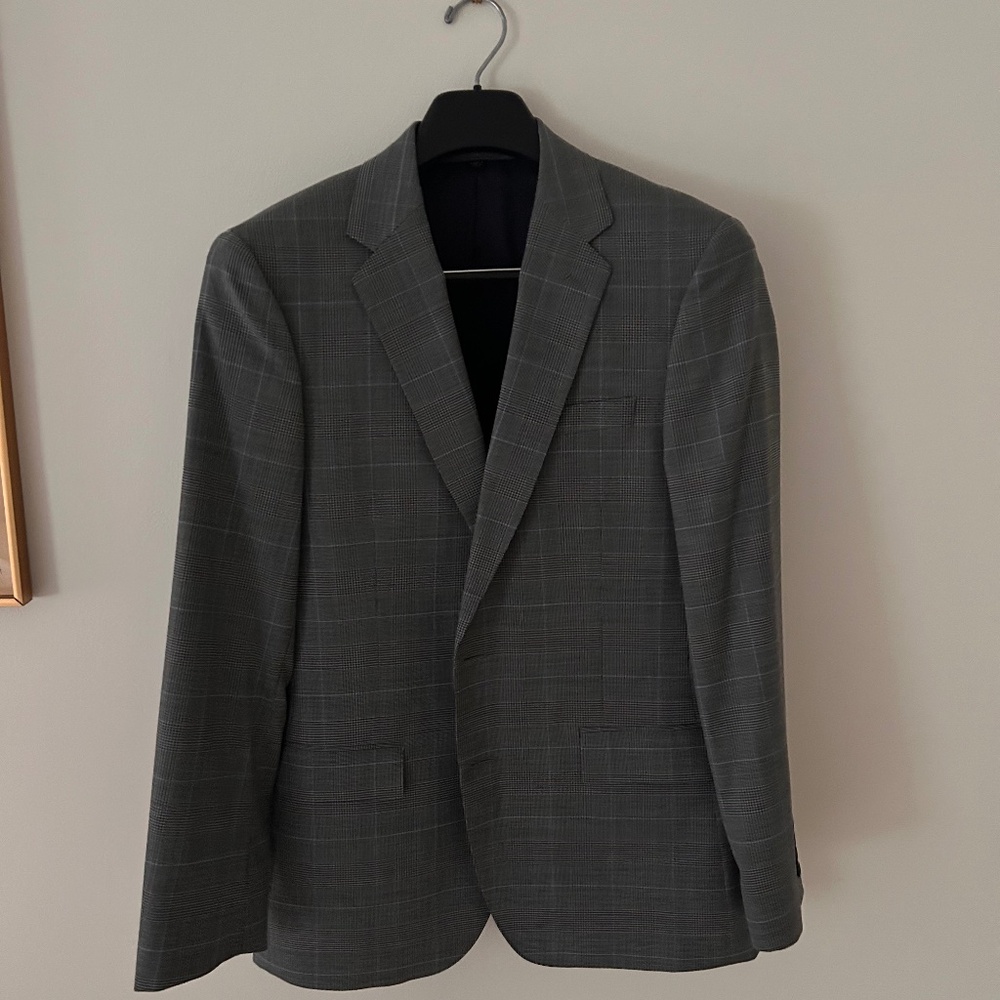 J Crew Ludlow Glen Check 41R grey suit